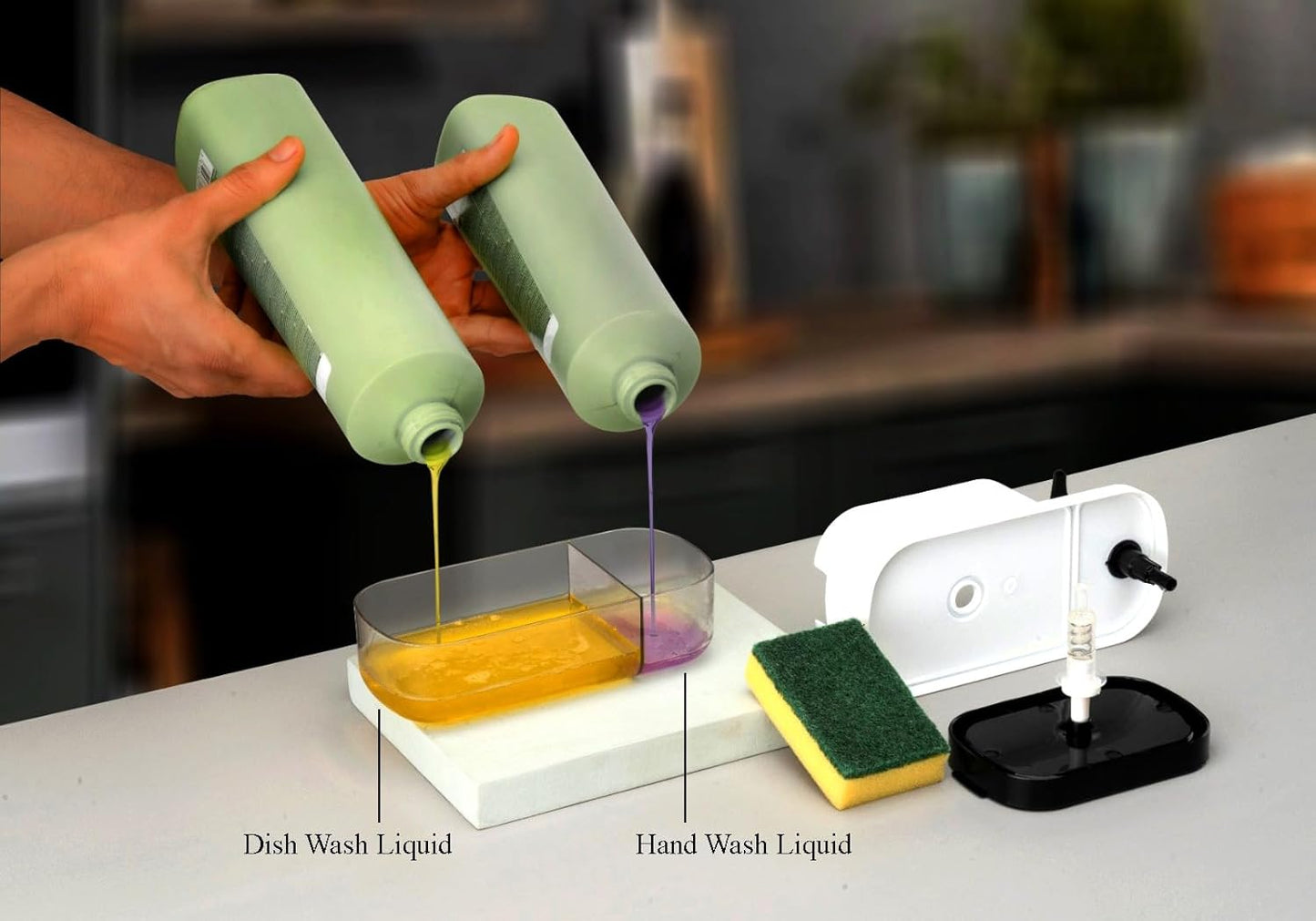 3 in 1 Soap Pump Dispenser Dish